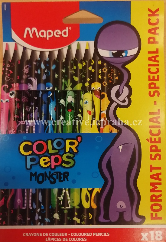 Pastelky Maped/Monster trojhr. 18barev